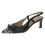 Thumbnail: Peter Kaiser Ibiza slingback pump in black leather with leopard print pointed toe