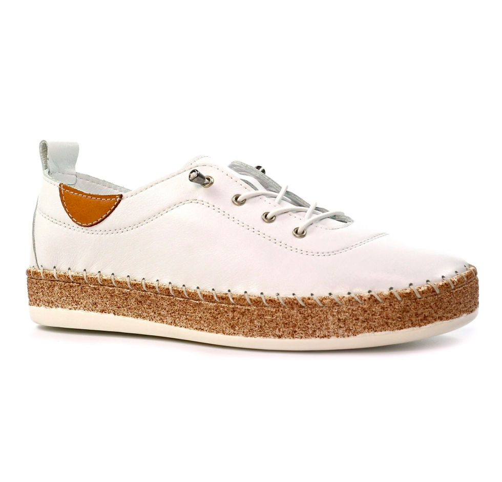 Thumbnail: Lunar Evie plimsoll in white leather