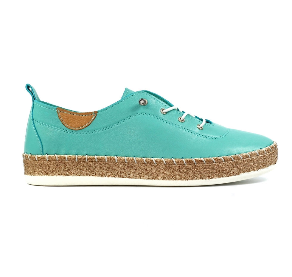 Thumbnail: Lunar Evie plimsoll in turquoise leather