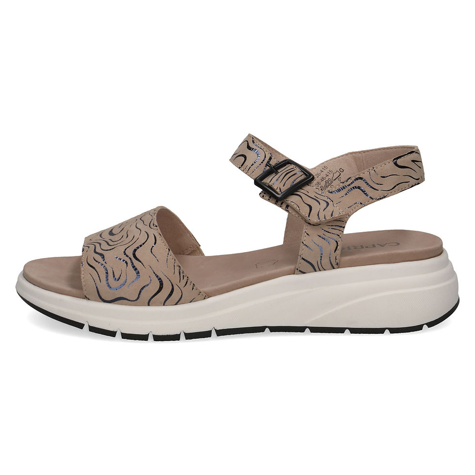 Caprice Kandy beige and black suede comfort sandal with lightweight sole