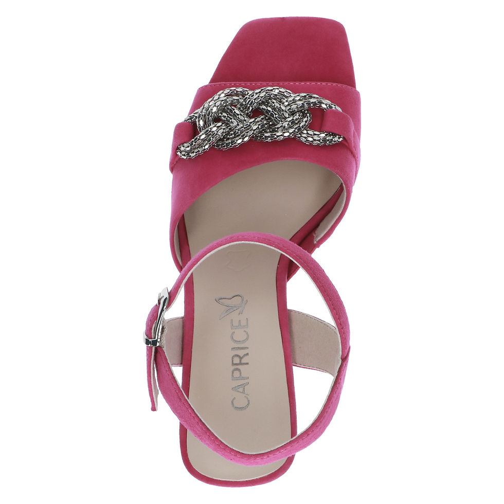 Thumbnail: CAPRICE BIRKIE HEELED SANDAL IN FUCHSIA SUEDE