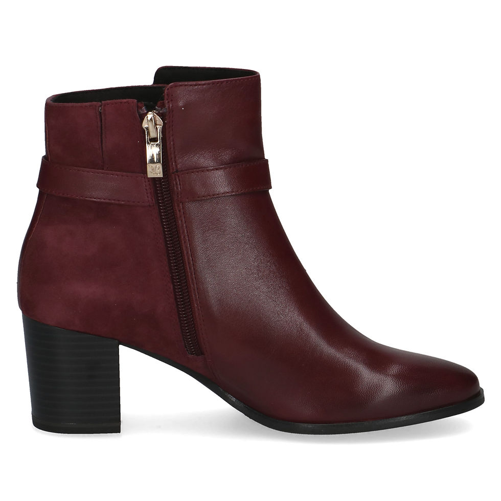Thumbnail: Caprice Francesca ankle boot in Burgundy leather & suede 25302-45-551