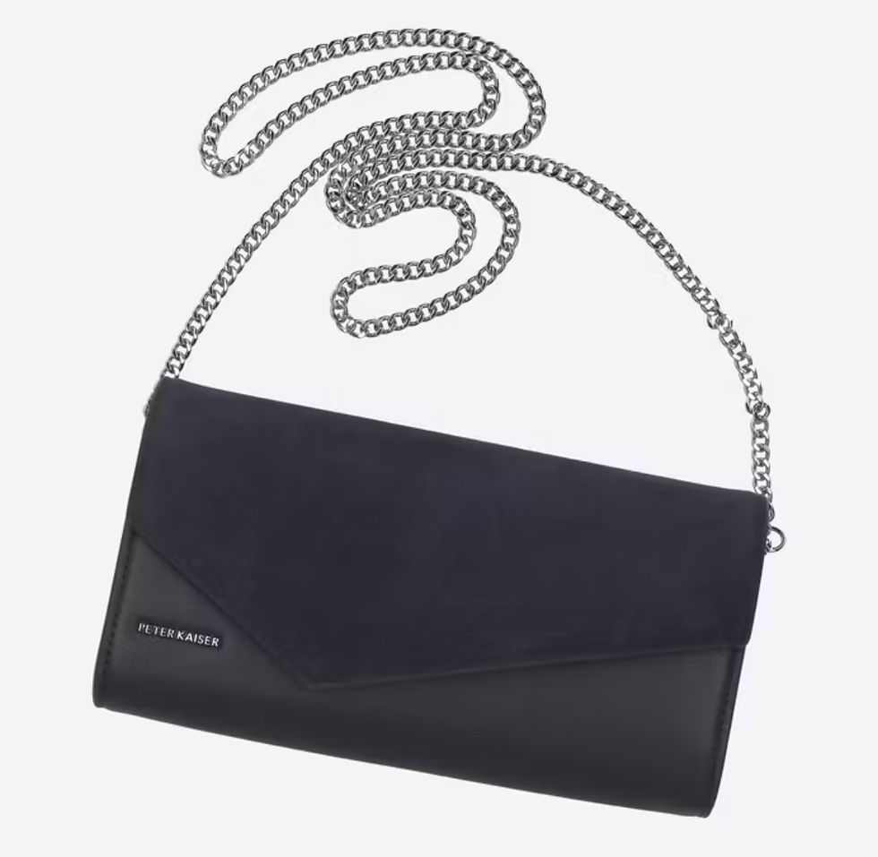 Thumbnail: Peter Kaiser Pisa clutch bag in navy leather & suede