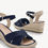 Thumbnail: Tamaris Sophie wedge sandal in navy blue suede