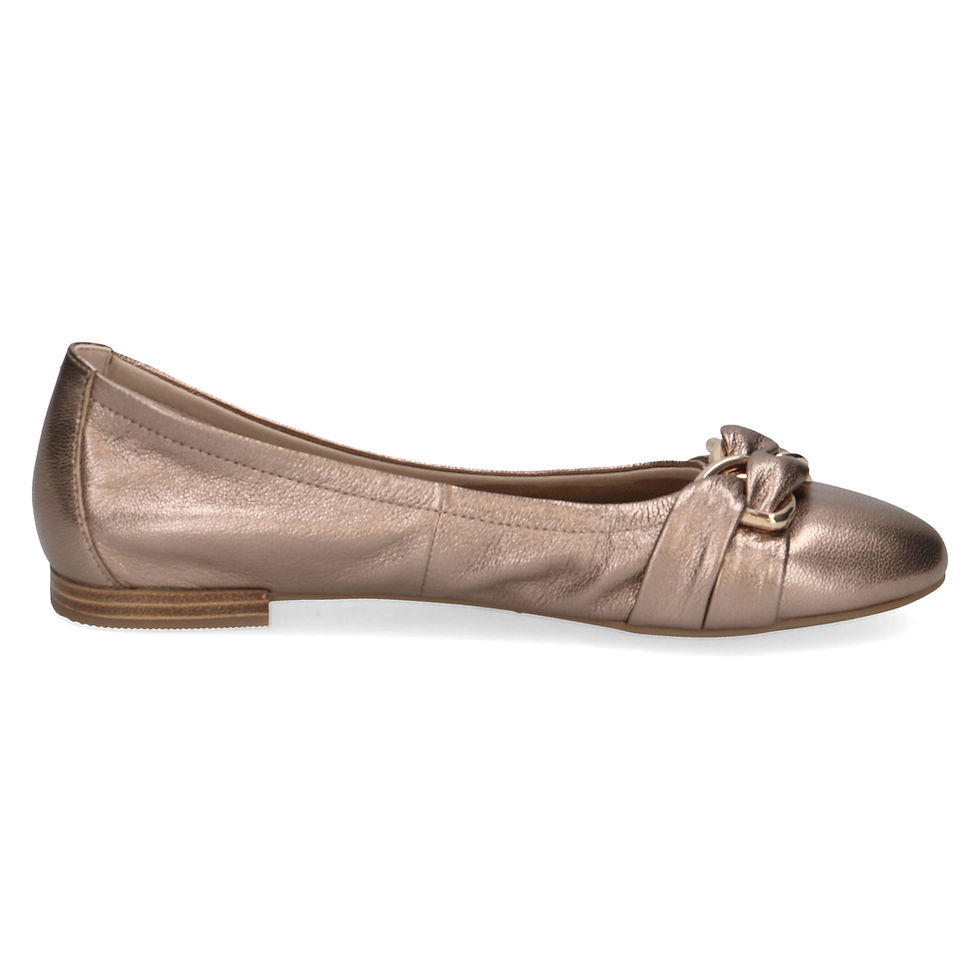 Thumbnail: Caprice Kendra ballet pump in taupe metallic leather 22114-46-341