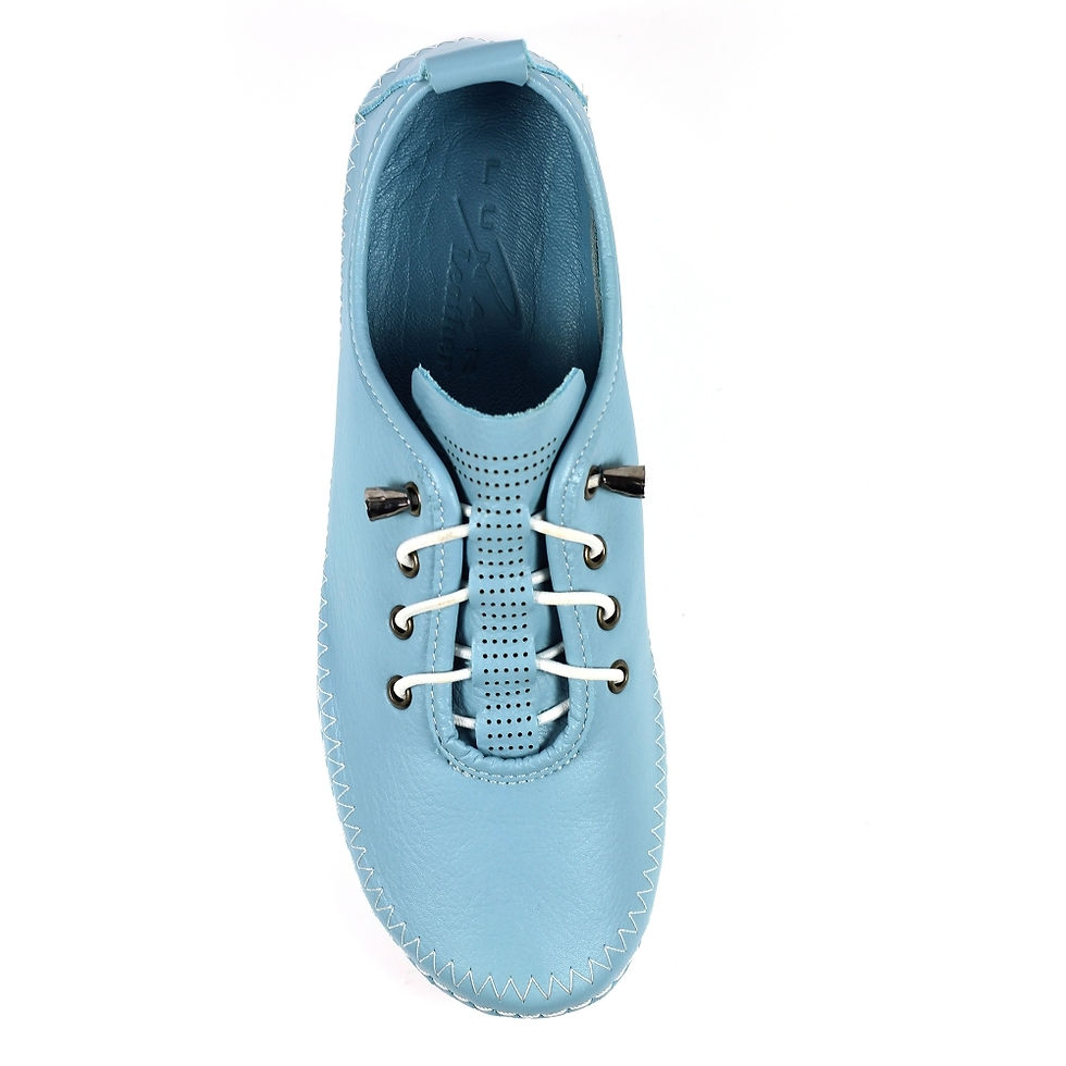 Thumbnail: LUNAR ABBIE BLUE LEATHER PLIMSOLL