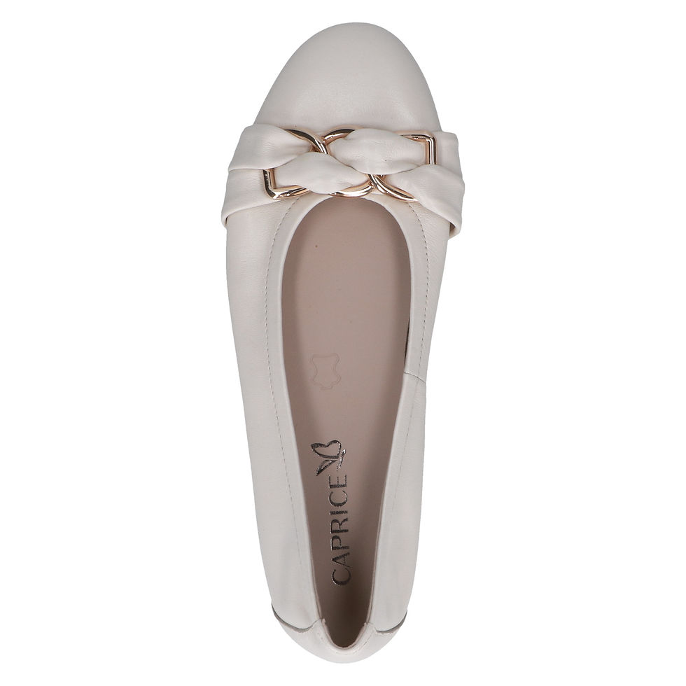Thumbnail: Caprice Kendra ballet pump in vanilla leather 22114-46-657