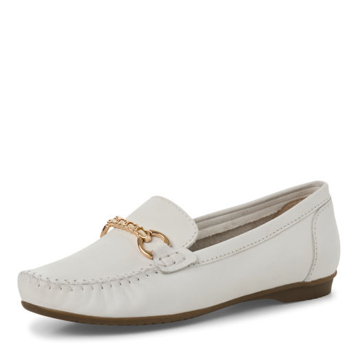 Thumbnail: Marco Tozzi Amy comfort loafer in white leather