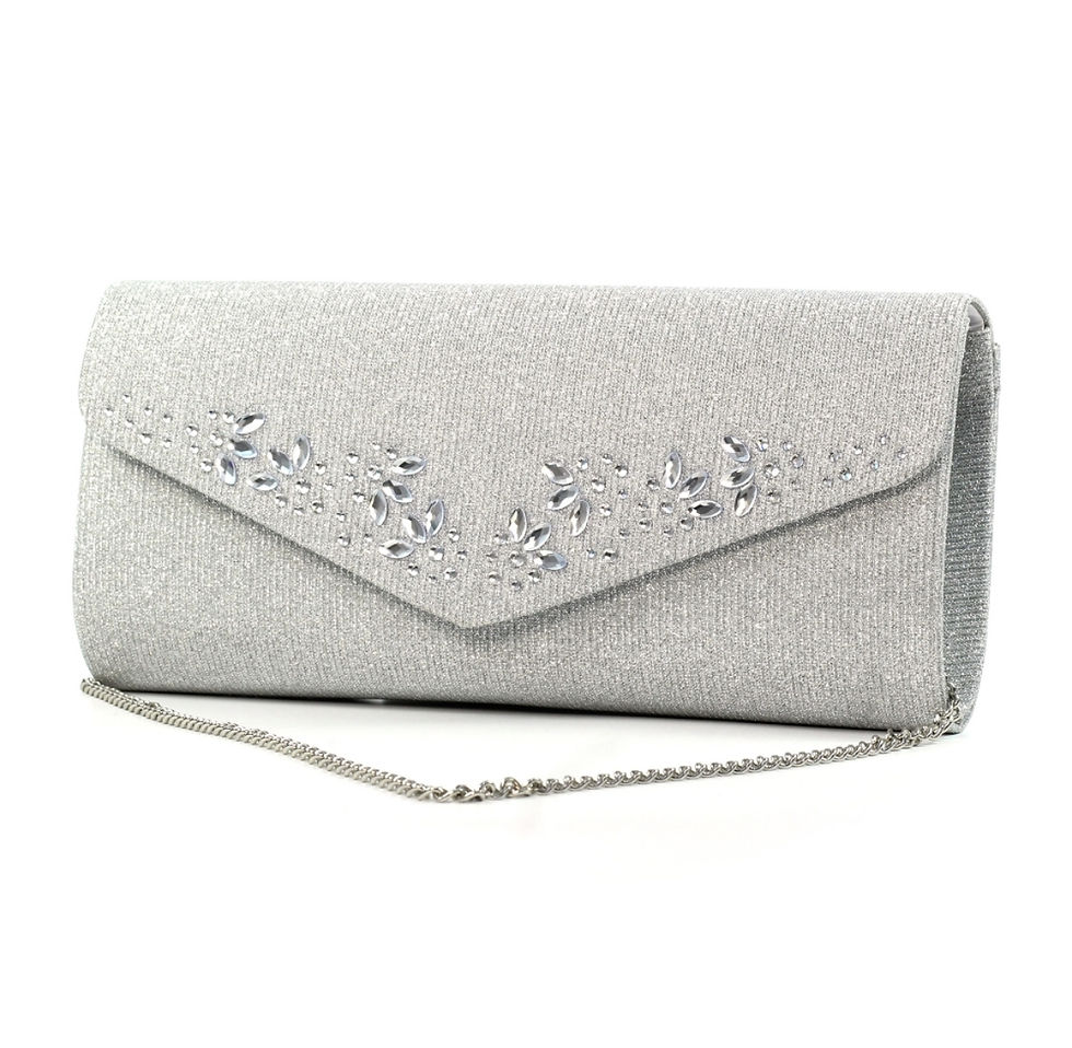 Thumbnail: Lunar Willow silver clutch bag