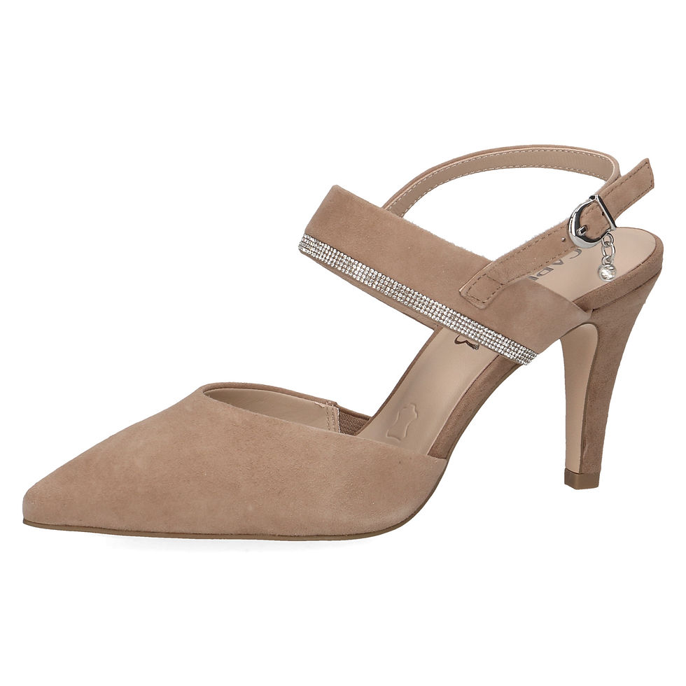 Thumbnail: CAPRICE YOLANDA SLINGBACK PUMP IN BEIGE SUEDE