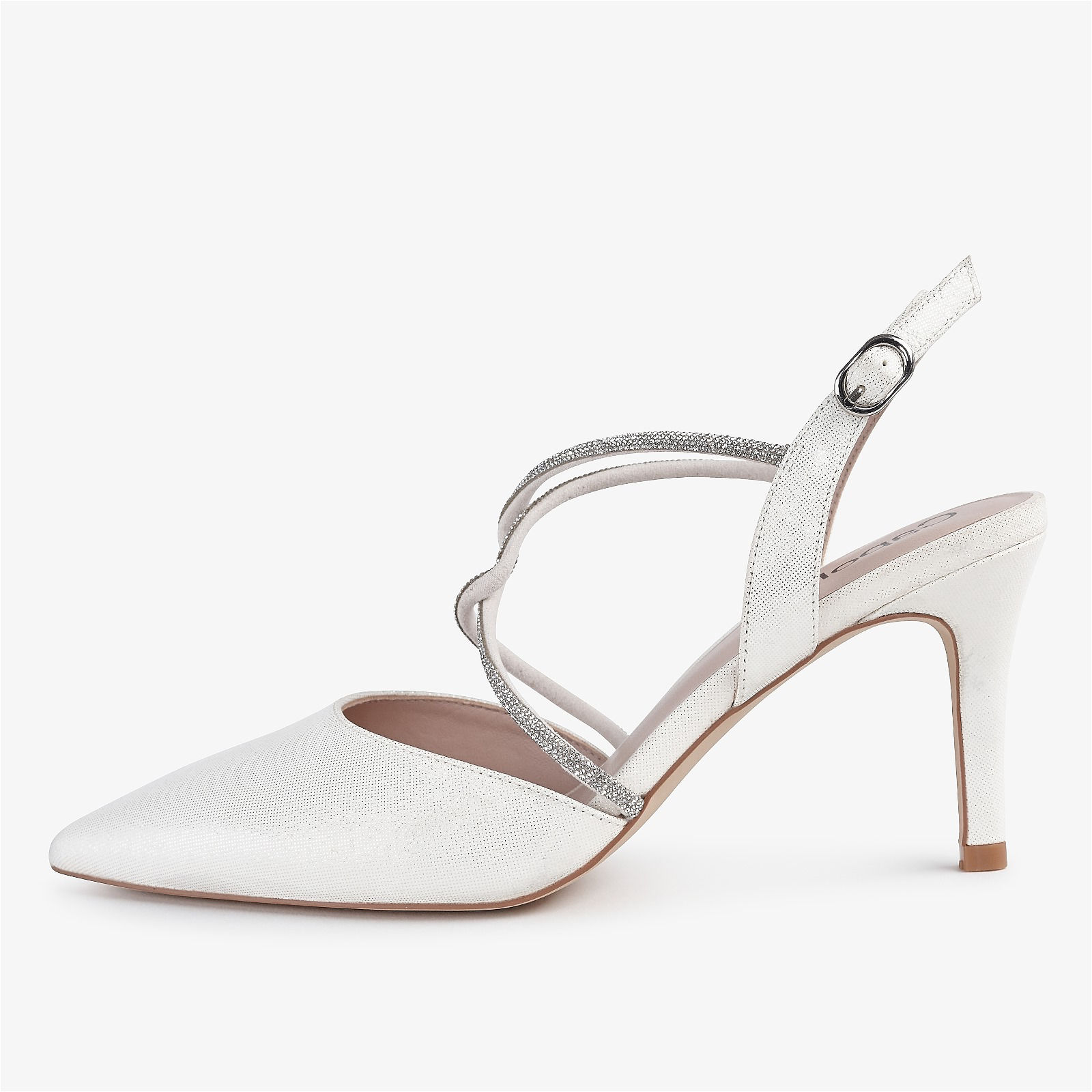 Capollini Charlotte heel in cream leather nubuck