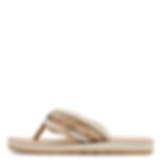 Tamaris beige snake toe post slider sandal with cushioned sole and gold buckle detail