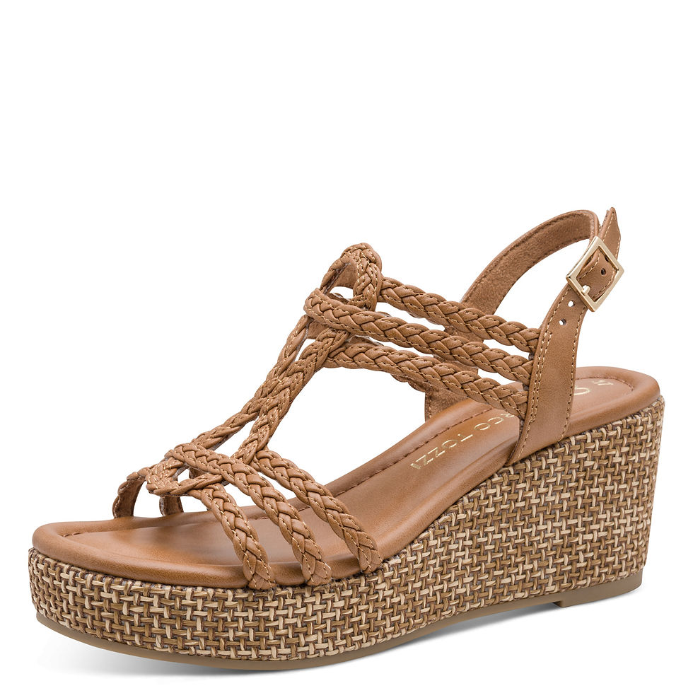 Thumbnail: Marco Tozzi Arabella wedge sandal in cognac 28383-46-305