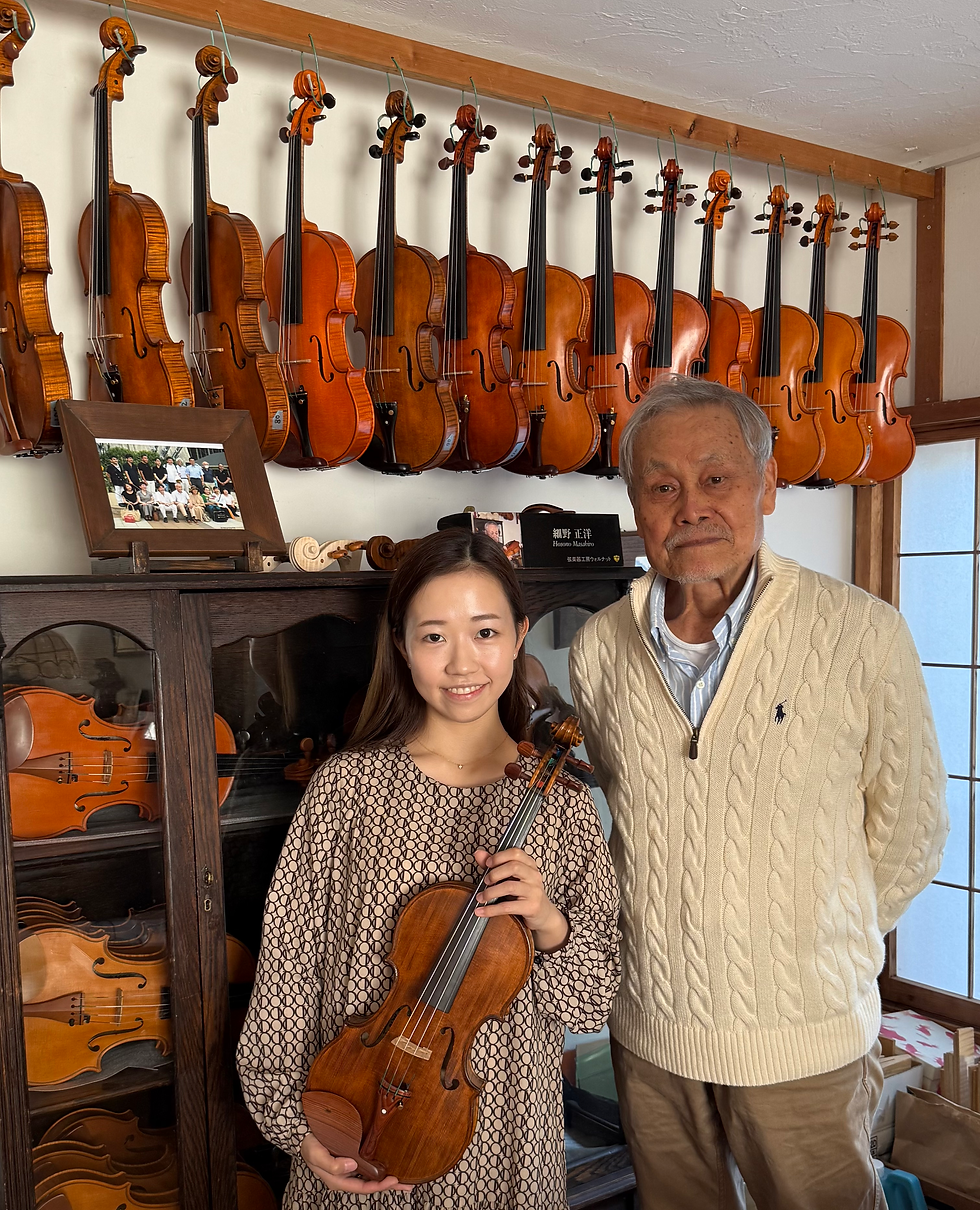 滋賀・近江八幡、細野先生の工房のヴァイオリンで滋賀の名曲「琵琶湖周航の歌」を演奏させていたきました