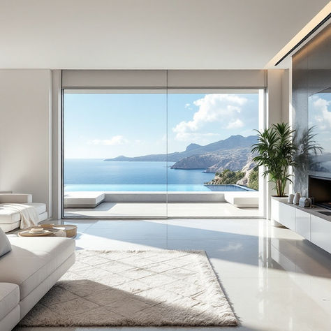 A stunning luxury villa in Mallorca with breathtaking sea views, a private pool, and modern amenities, ideal for high-end vacation rentals.