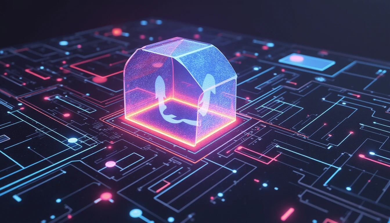 Futuristisches, neonleuchtendes digitales Schild schützt Dating-Profile vor Betrug mit cybernetischen Linien, KI-Sicherheit und DSGVO-Konformitätssymbolen.