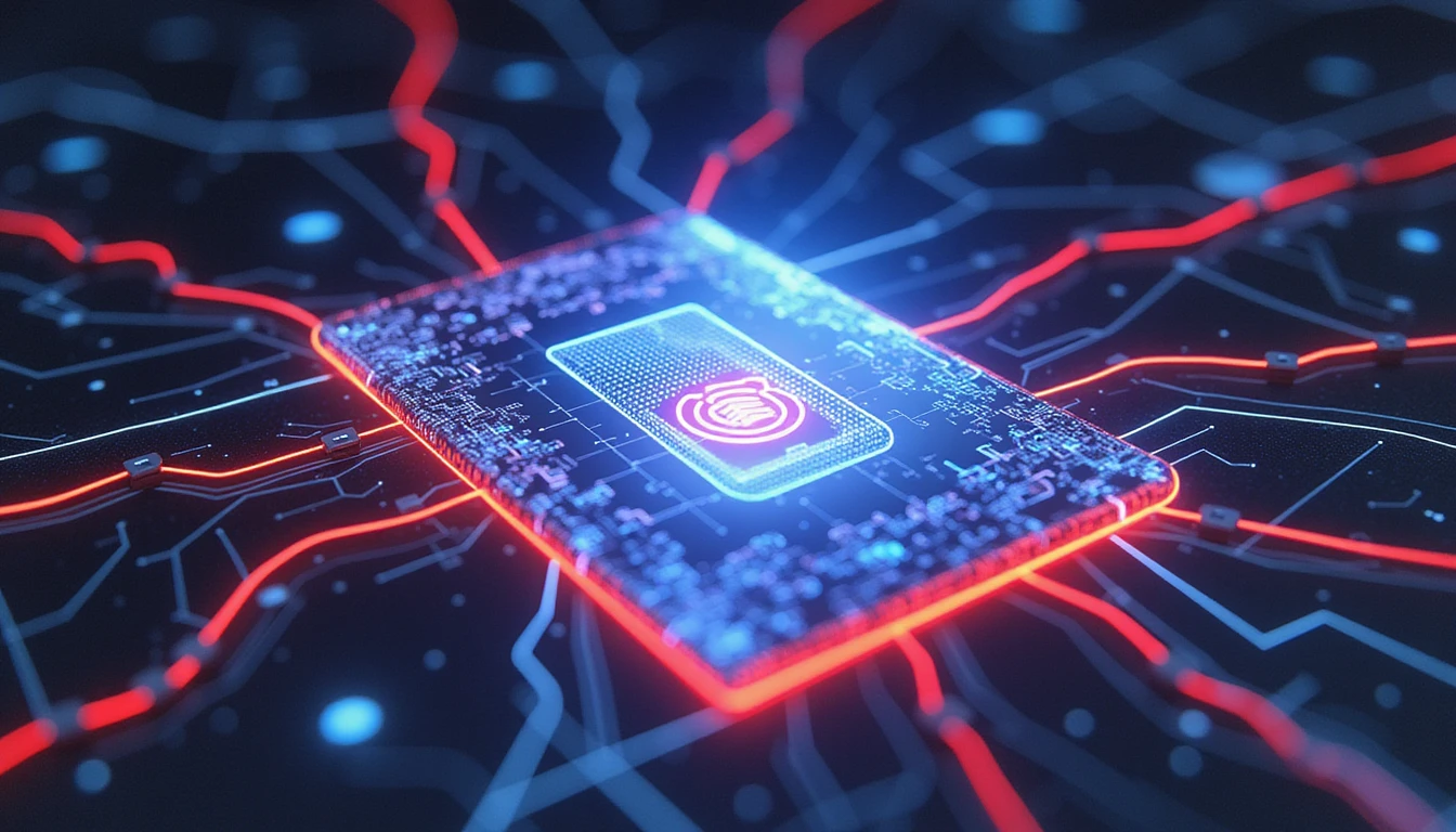 Futuristic digital visualization of data security in insurance, featuring neon data networks, cybersecurity layers, and AI fraud detection.