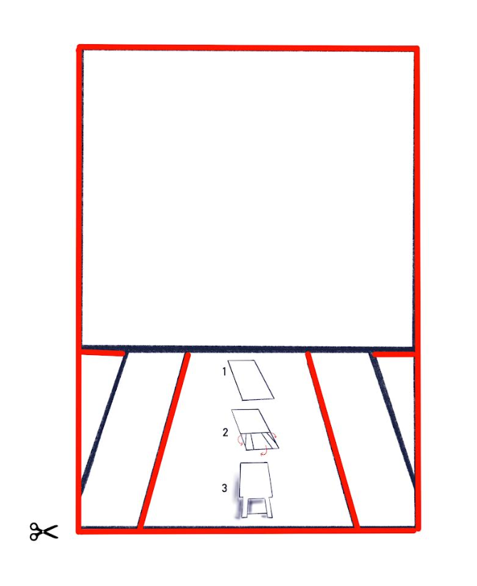 Easel Business Card Cutting Lines