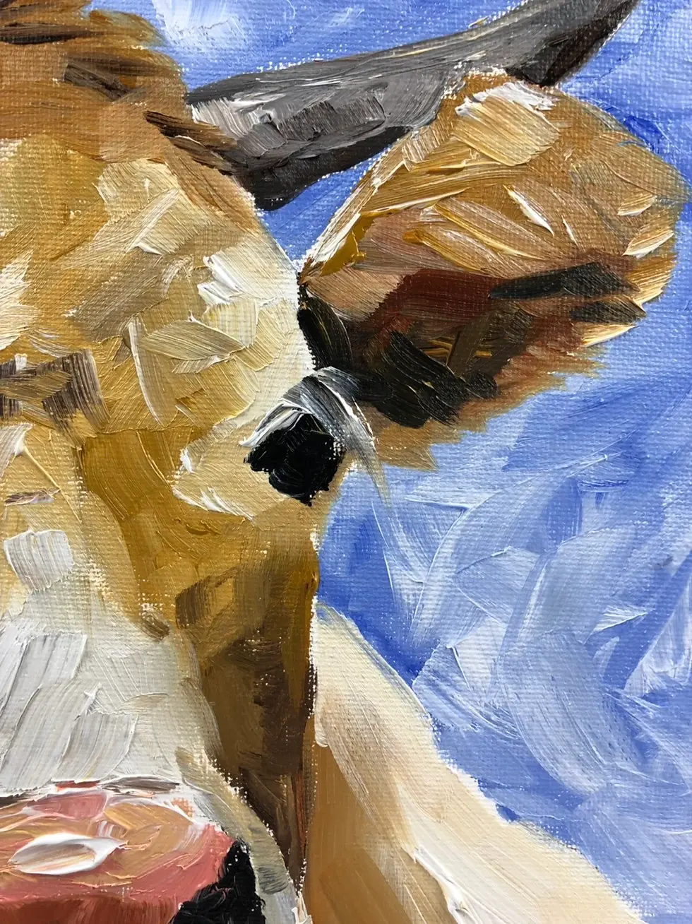 Thumbnail: Cute cow oil painting original portrait