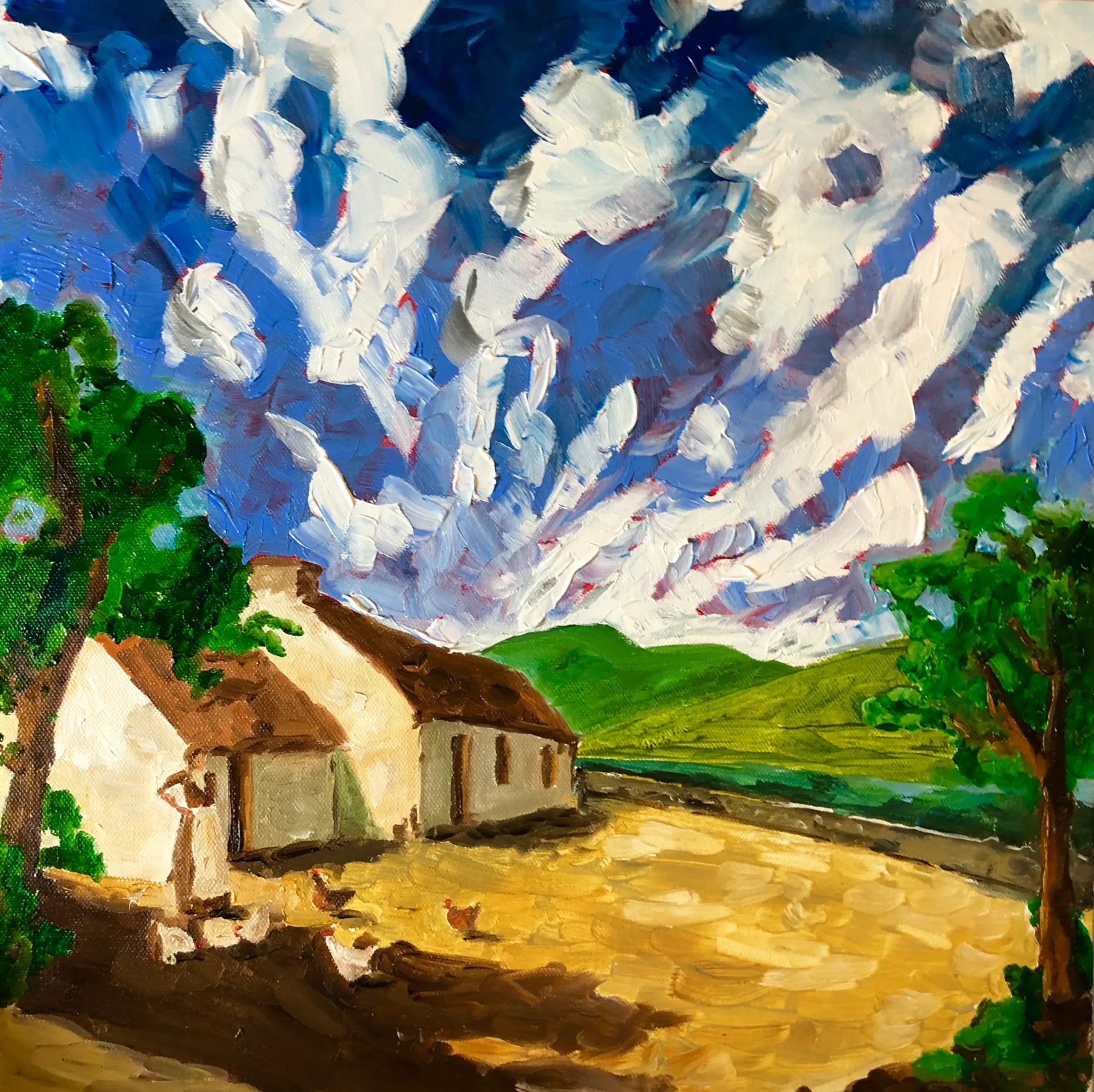 Irish Farm Landscape Original Oil painting