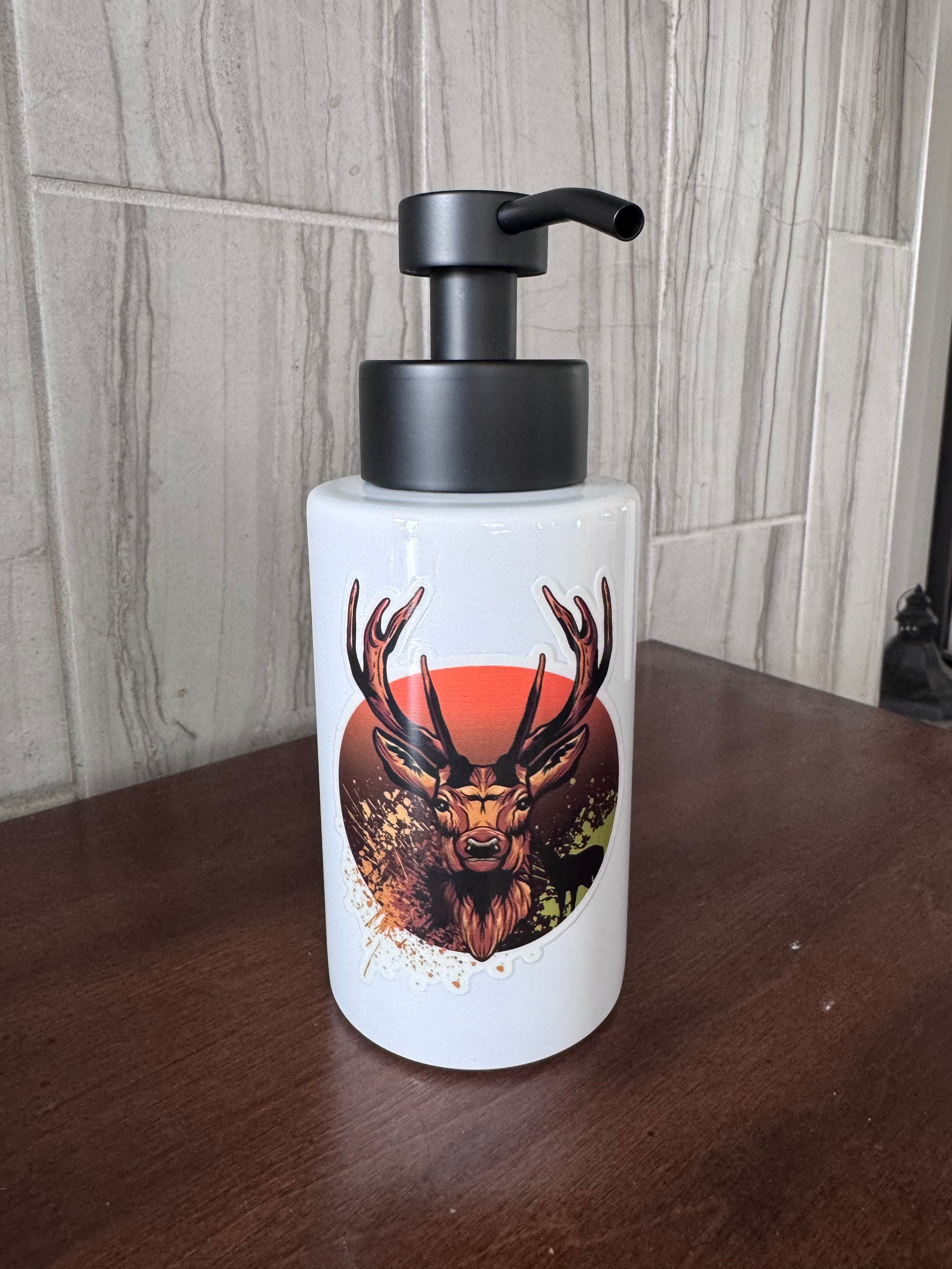 White soap dispenser with deer head design