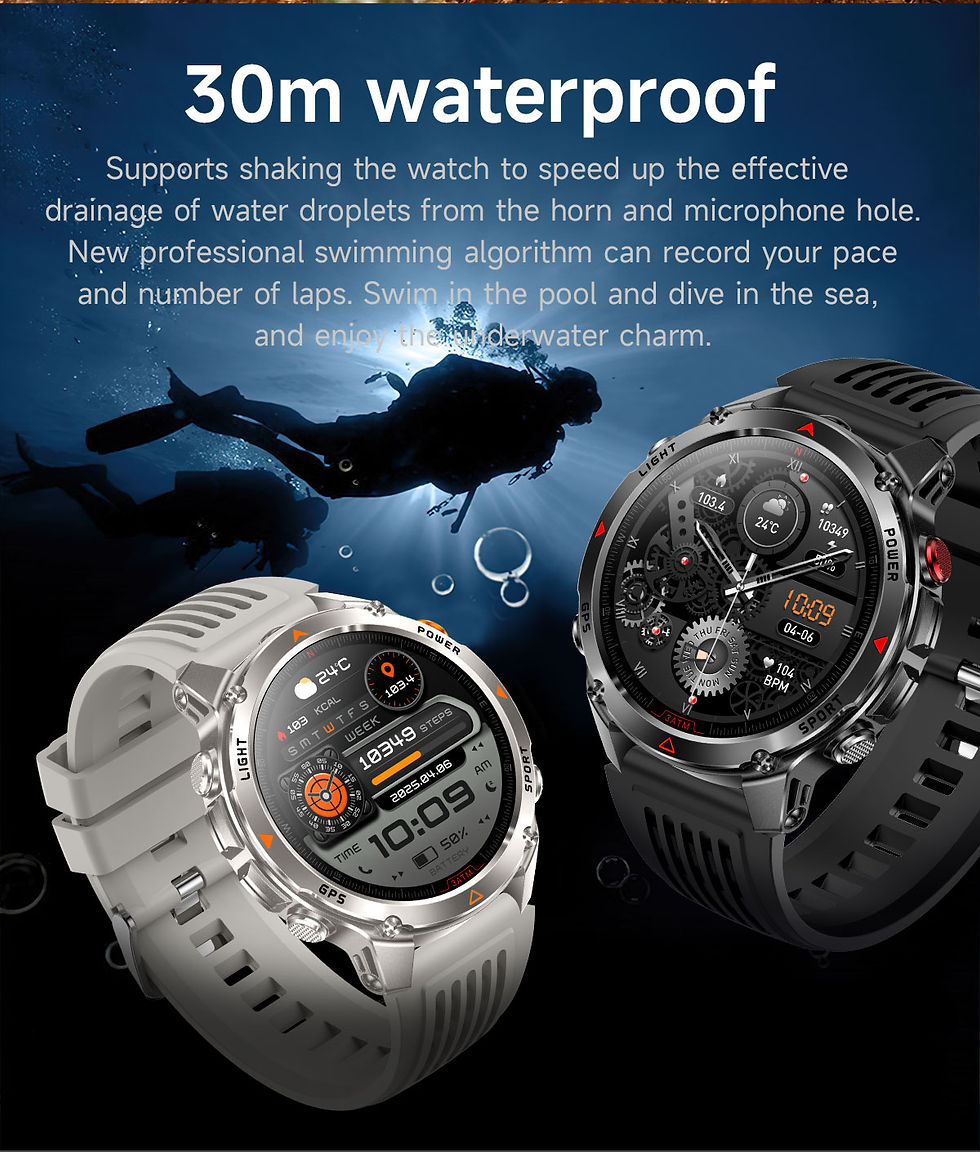 Thumbnail: Military GPS Smartwatch – 3ATM Waterproof & 540mAh Battery