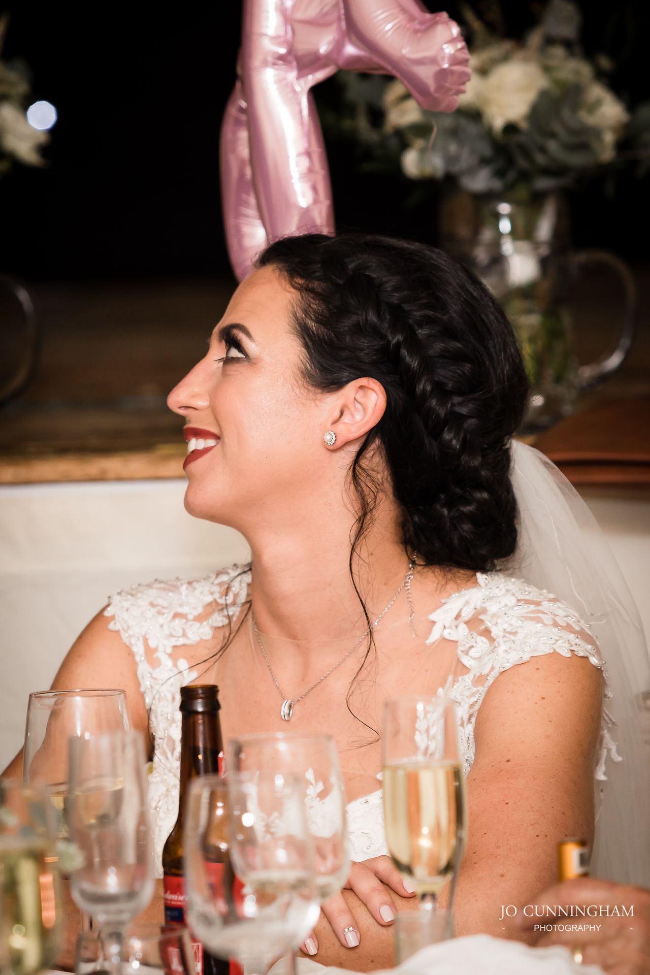 Bride looking lovingly