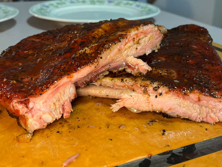 St. Louis style ribs on a pellet smoker
