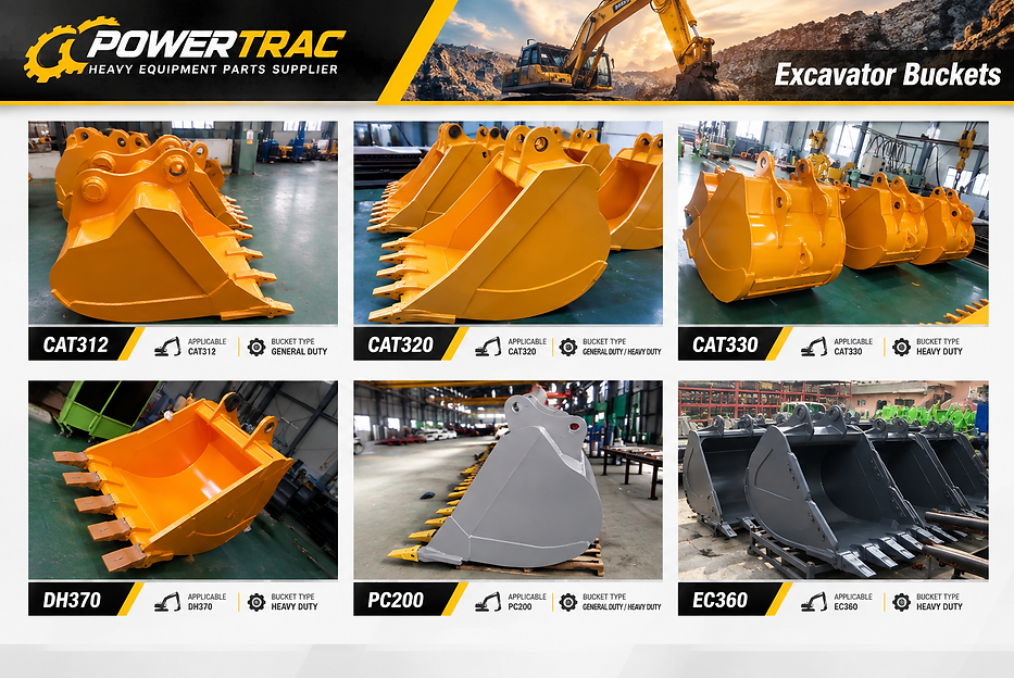 BUCKETS FOR DOOSAN, VOLVO, HYUNDAI excavators