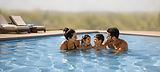 family swimming
