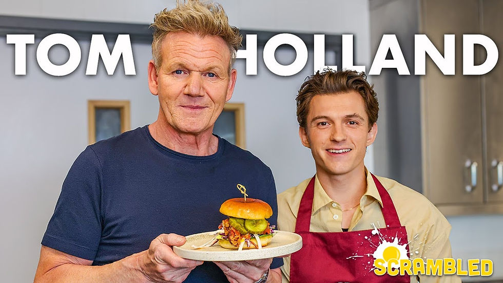 Tom Holland and Gordon Ramsay Bond Over A Spicy Fried Chicken Sandwich
