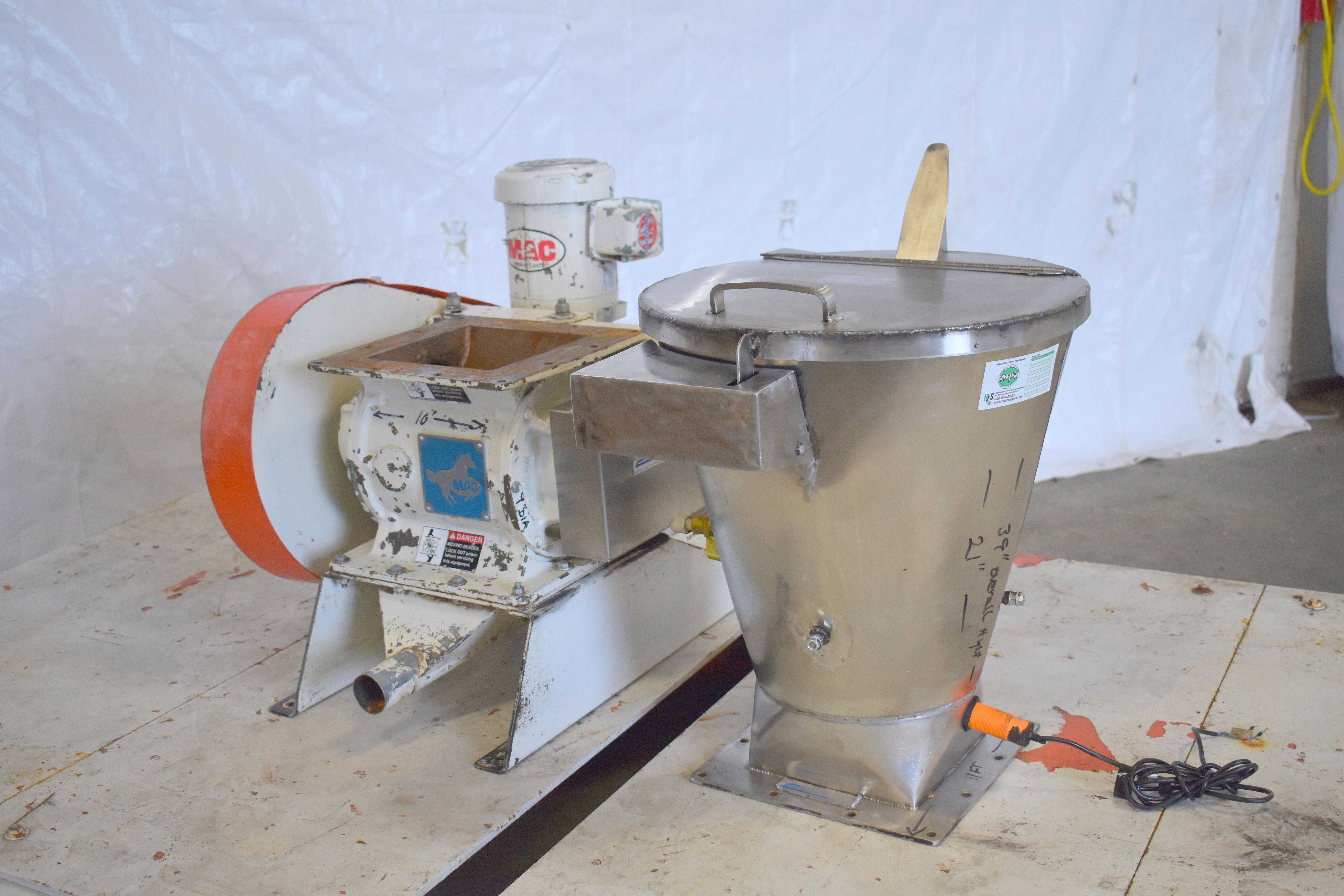 Mac 8 “ inlet rotating valve feeder  SOLD SOLD    SOLD