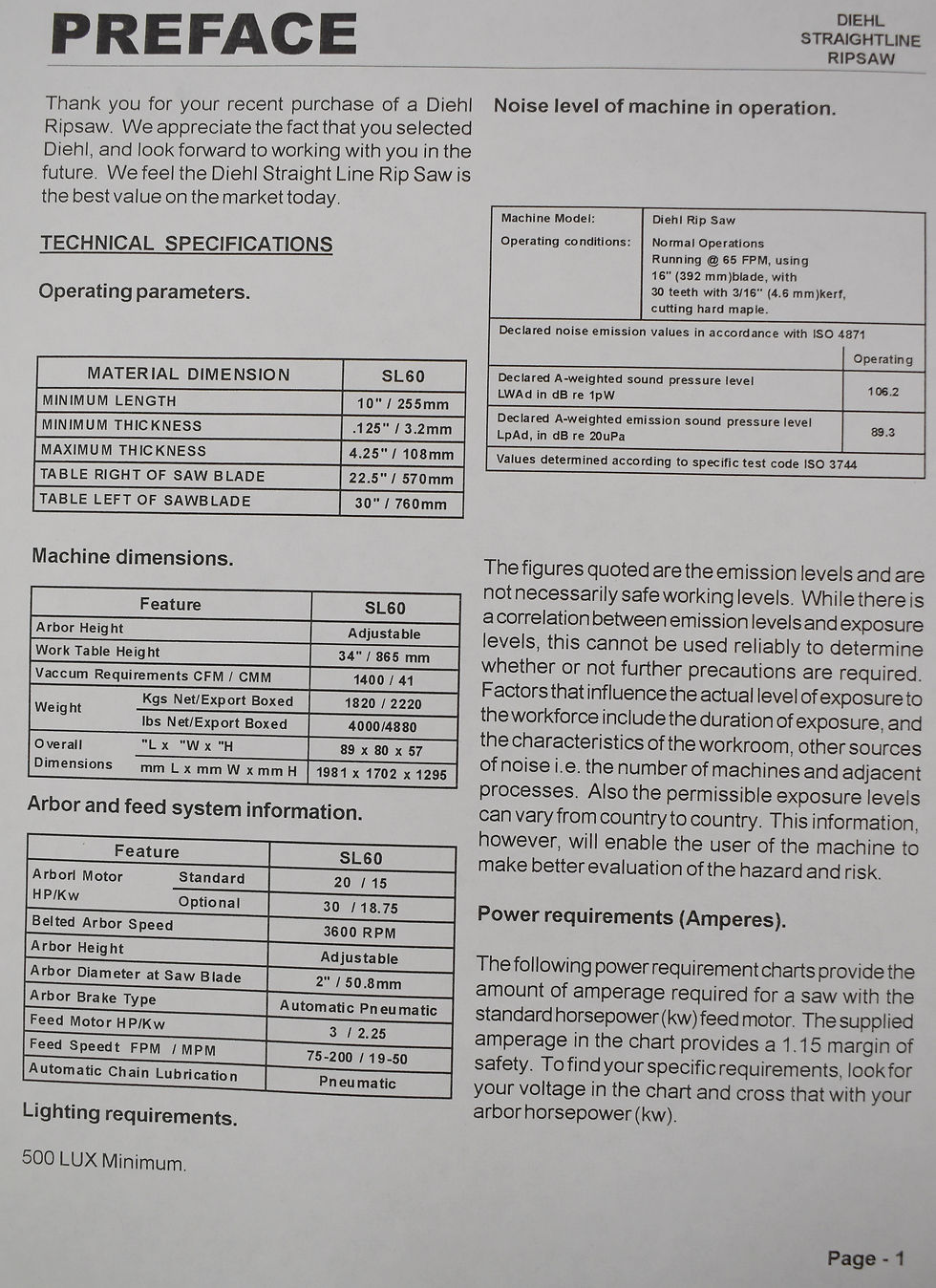 Thumbnail: DIEHL SL-60 straight-line ripsaw bottom arbor 20HP