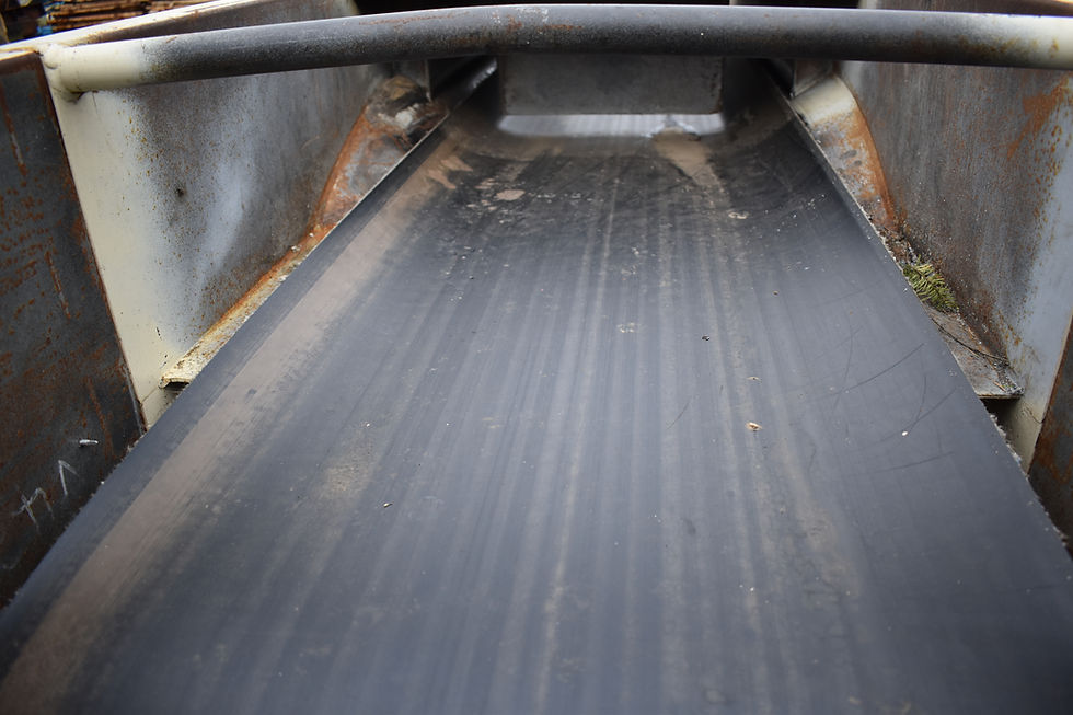 Thumbnail: Trough belt conveyor 26 ft long, 24 inch wide belt conveyor, lagging pulley