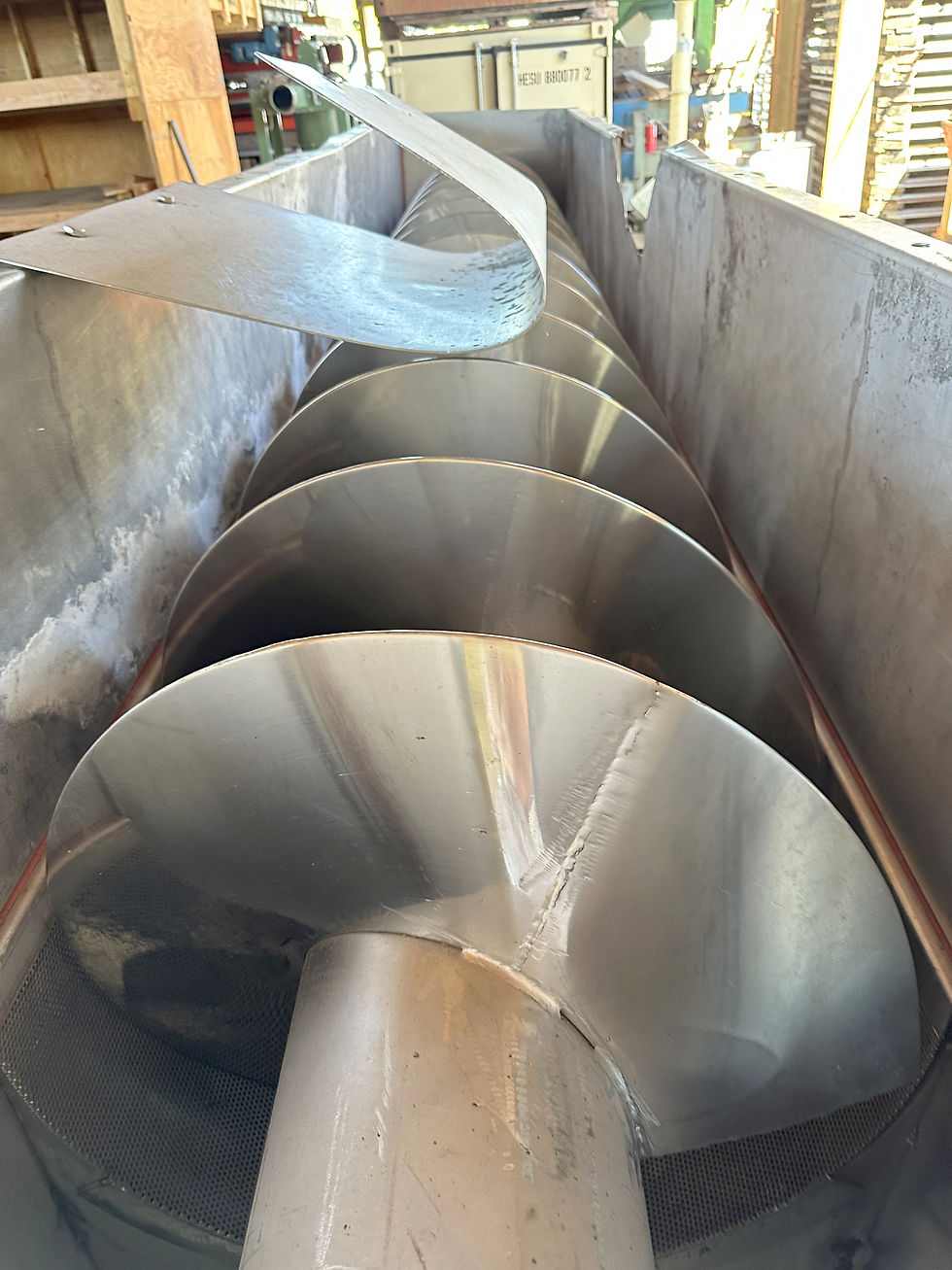 Thumbnail: 28" stainless steel screw auger conveyor 16ft+ stainless auger length