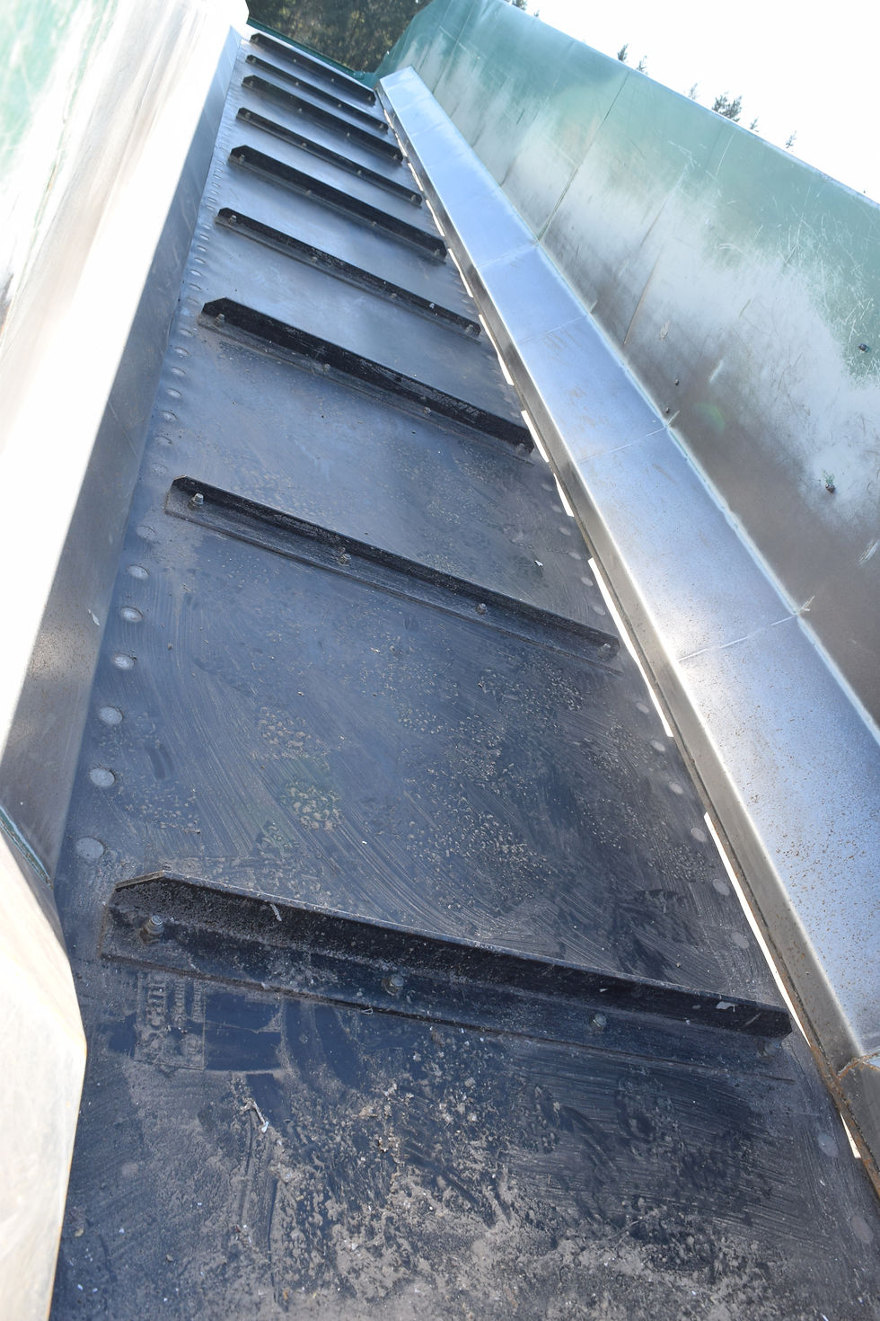 Thumbnail: Used-Krause Belt Conveyor 48 ft, cleats, motor & electrical panel