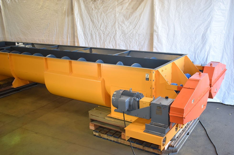 Thumbnail: twin screw 36" hollow screw augers, 27ft long dual  shaftless  conveyor,