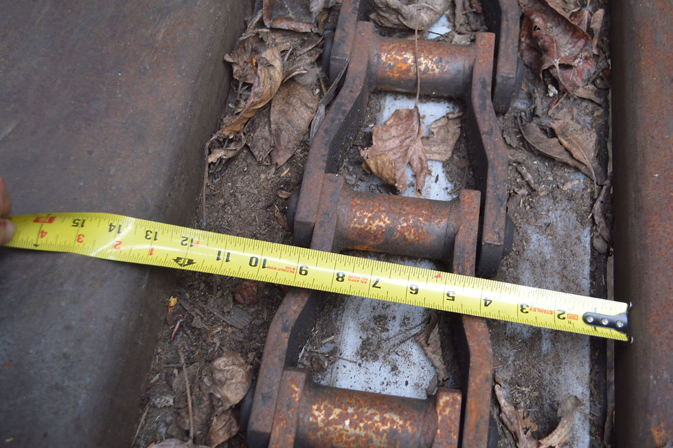 Thumbnail: 132H chain log transfer conveyor, apprx. 70 ft long