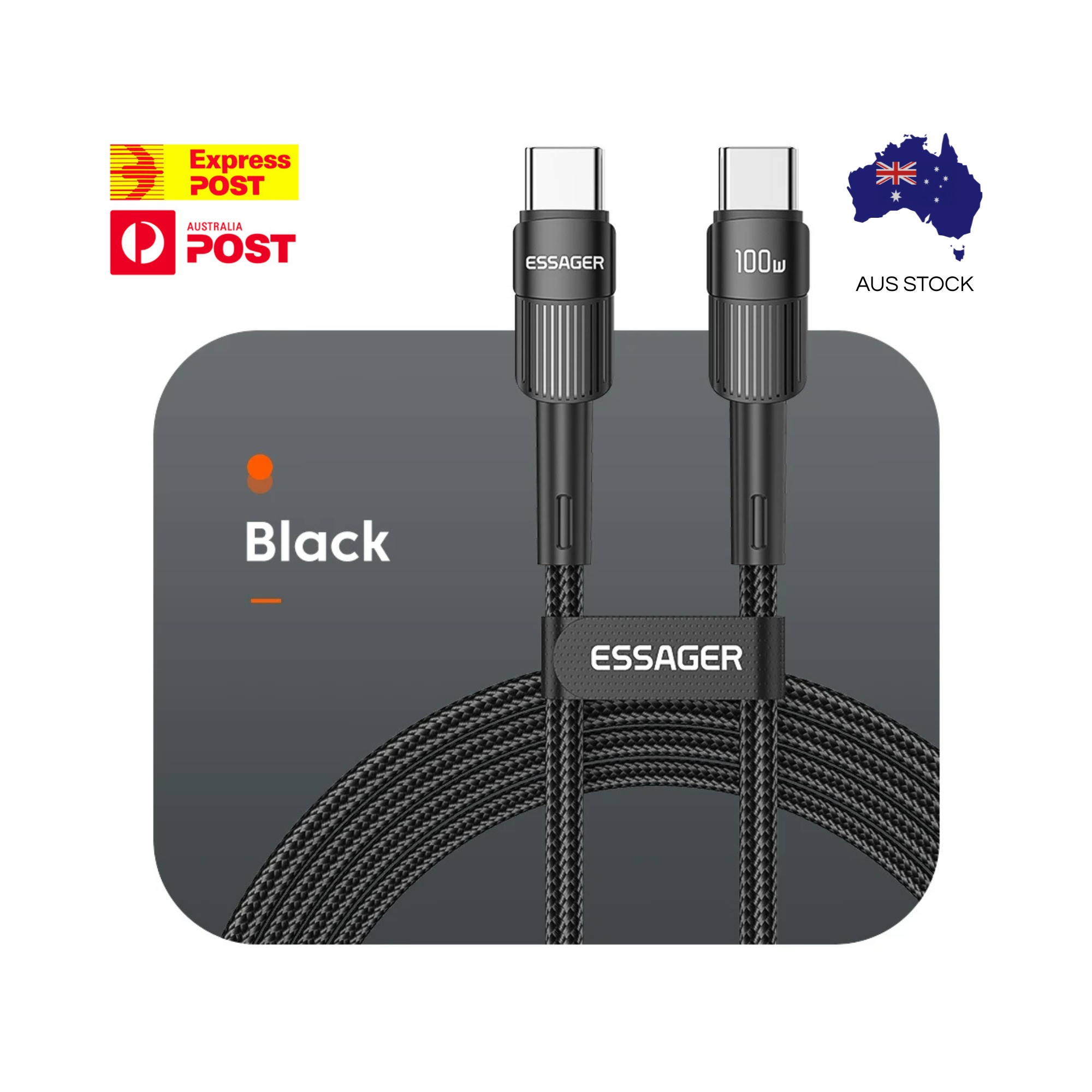 Essager USB-C to USB-C Cable 60W / 100W – 2M Fast Charge & Data Sync