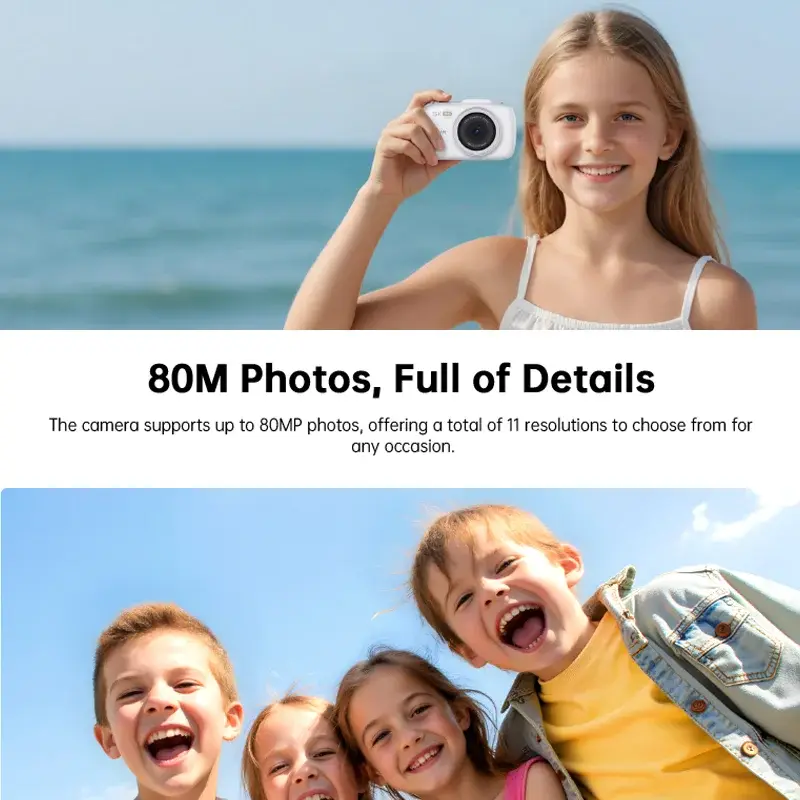 Thumbnail: SJCAM ZV100 80MP 5K Digital Camera for Photography 2.7" LCD Video Autofocus