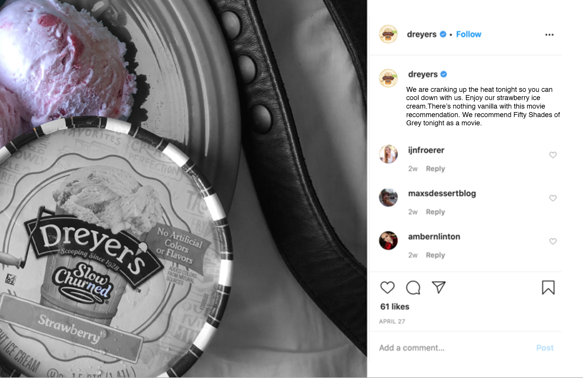 Dreyer's Instagram