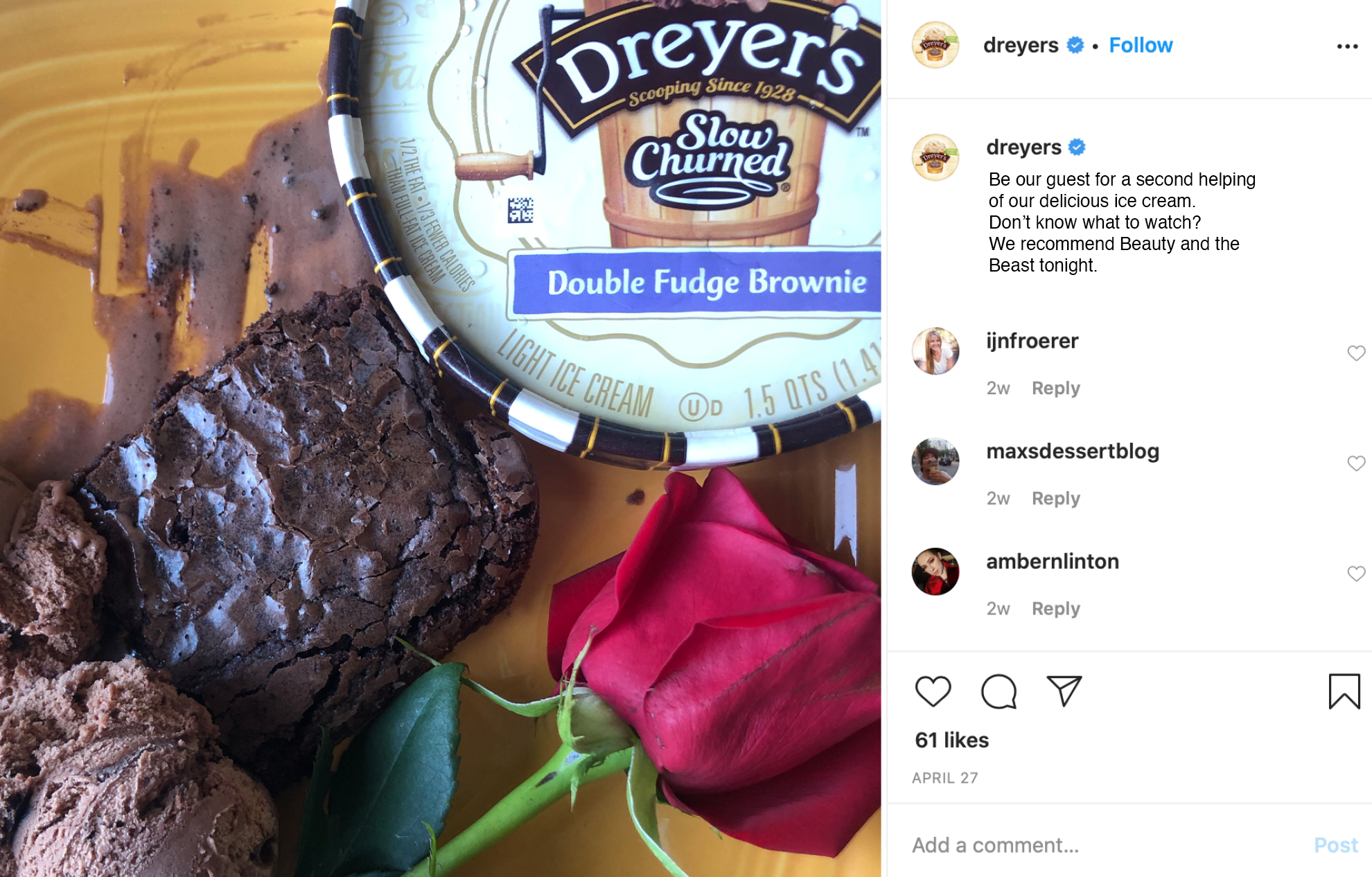 Dreyer's Instagram