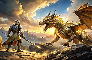 Eventos de San Jordi, un caballero luchando contra un dragón.