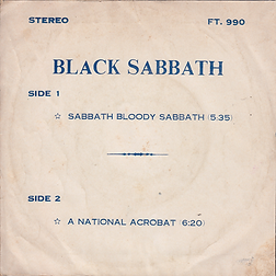 Black Sabbath - Sabbath Bloody Sabbath / A National Acrobat - Thailand - 4 Track FT.990 - 197? - Back