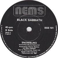 Black Sabbath - Paranoid / Snowblind - UK - NEMS BSS 101 - 1980 Side 2