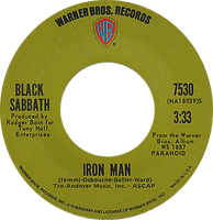 Iron Man / Electric Funeral Warner Bros 7530 - 1971 - side 1