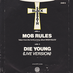 Black Sabbath Mob Rules / Die Young (Live) - UK - Vertigo SAB 5 - 1981- Back