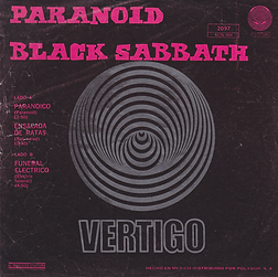 Black Sabbath - Paranoico / Ensalada DeRatas / Funeral Electrico - Mexico - Vertigo 6276 004 - 1971 - Back