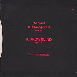 Black Sabbath - Paranoid / Snowblind - UK - NEMS BSS 101 - 1980