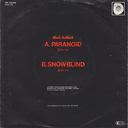 Paranoid / Snowblind - Germany - Intercord INT.110.604 - 1980 - Back